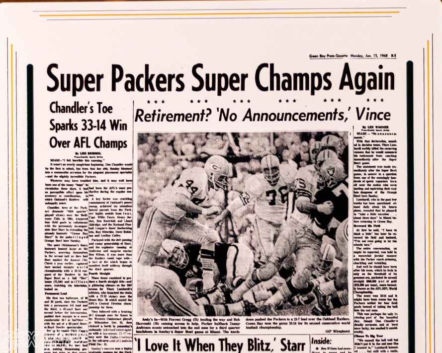 Green Bay Press-Gazette Packers II SUPER BOWL Front Page - JAN 16, 1968