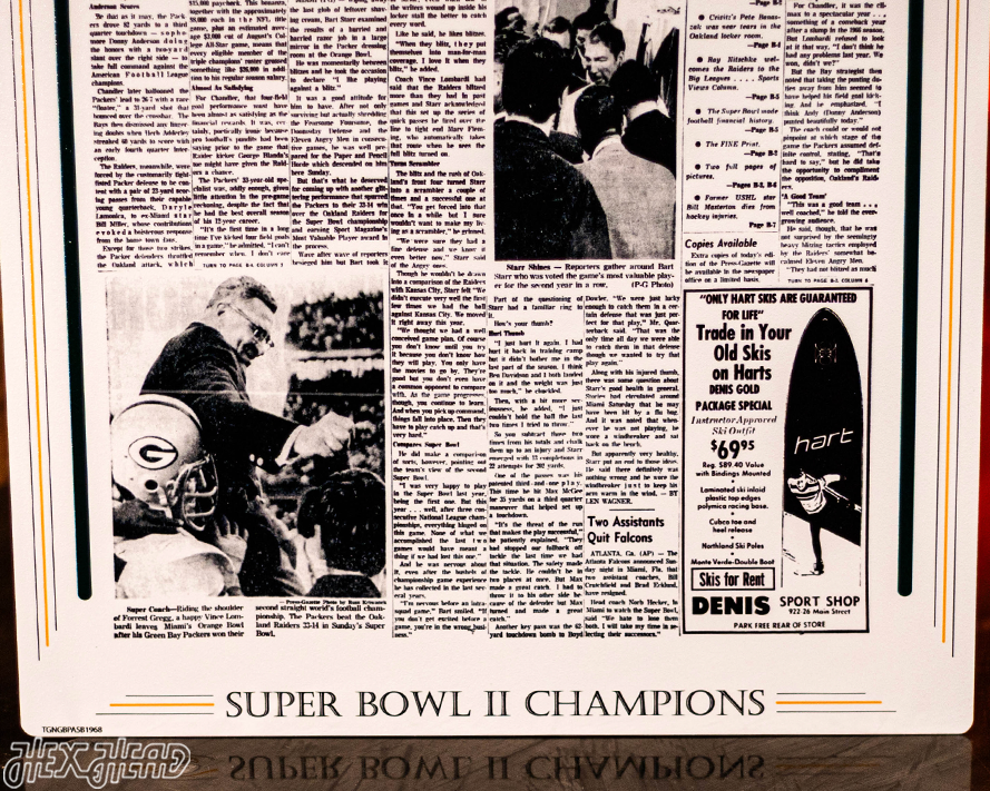 Green Bay Press-Gazette Packers II SUPER BOWL Front Page - JAN 16, 1968