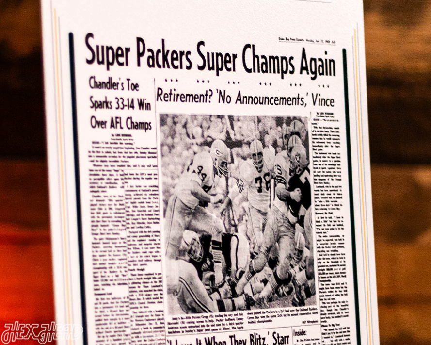 Green Bay Press-Gazette Packers II SUPER BOWL Front Page - JAN 16, 1968