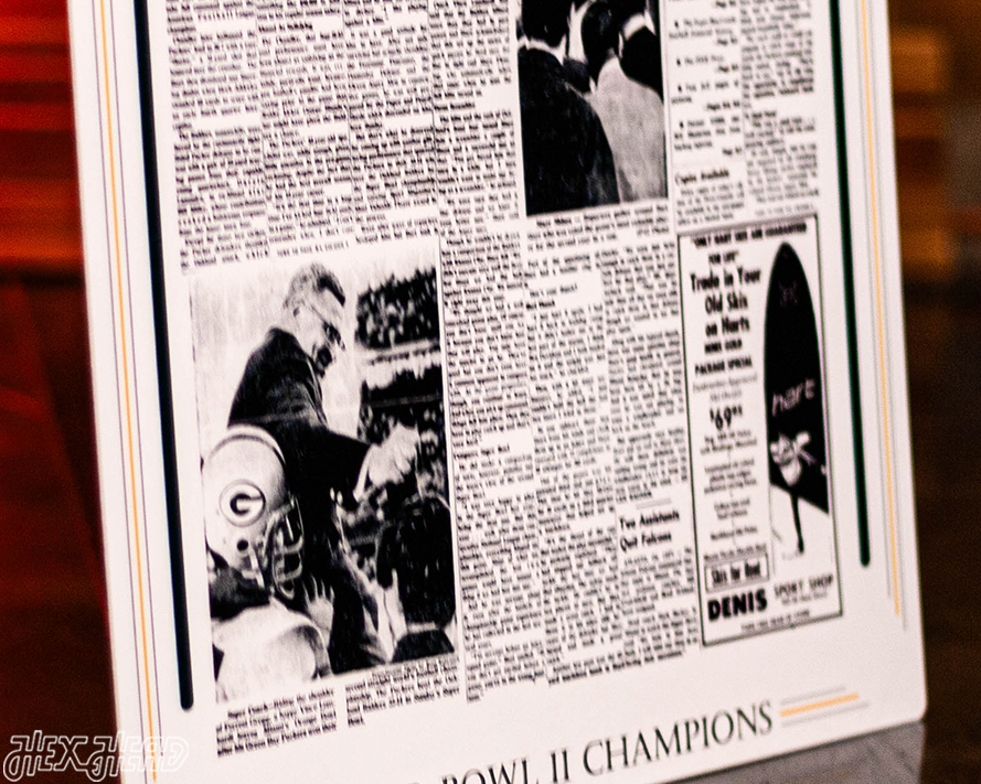 Green Bay Press-Gazette Packers II SUPER BOWL Front Page - JAN 16, 1968