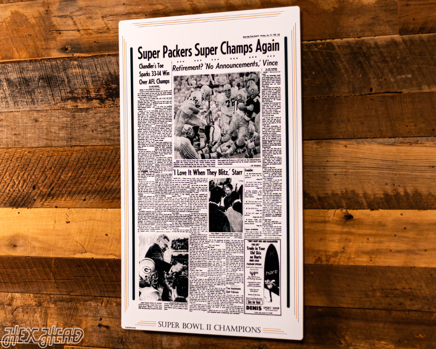 Green Bay Press-Gazette Packers II SUPER BOWL Front Page - JAN 16, 1968