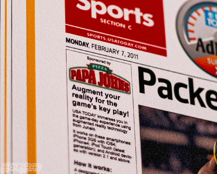 USA Today Green Bay Packers 2011 SUPER BOWL Front Page - FEB 7, 2011