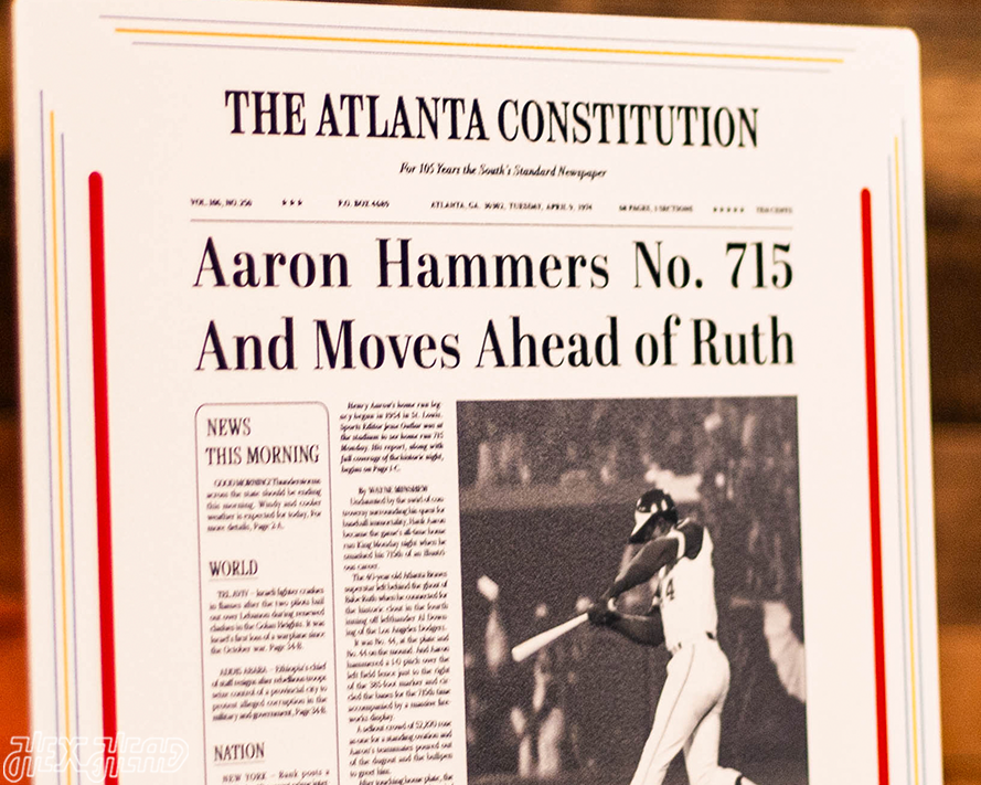 Atlanta Journal Constitution Hank Aaron Front Page - APRIL 9, 1974