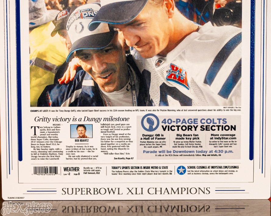 The Indianapolis Star Colts XLI SUPER BOWL Front Page - FEB 5, 2007