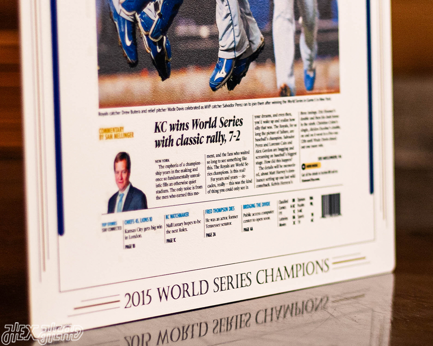 Kansas City Star Royals 2015 WORLD SERIES Front Page - NOV 2, 2015