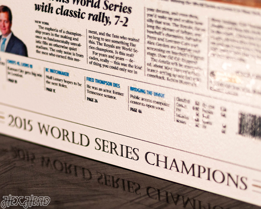 Kansas City Star Royals 2015 WORLD SERIES Front Page - NOV 2, 2015