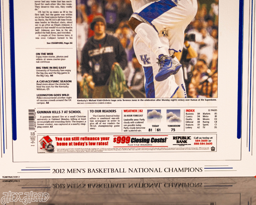 The Courier-Journal Kentucky Wildcats 2012 Basketball National Champions Front Page - APRIL 3, 2012