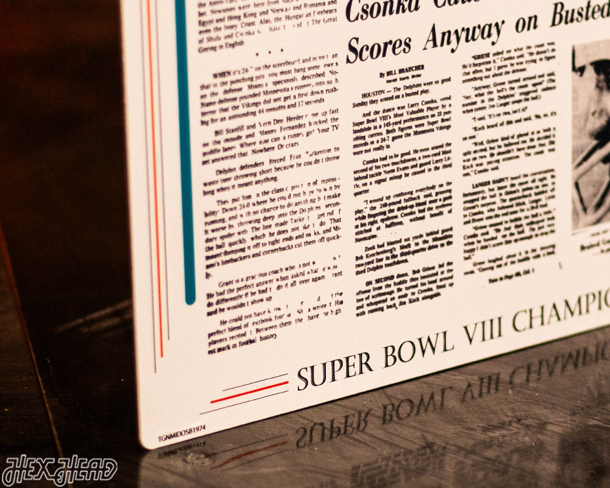 Miami Herald Dolphins 1974 SUPER BOWL Front Page - JAN 14, 1974