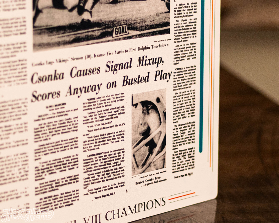 Miami Herald Dolphins 1974 SUPER BOWL Front Page - JAN 14, 1974