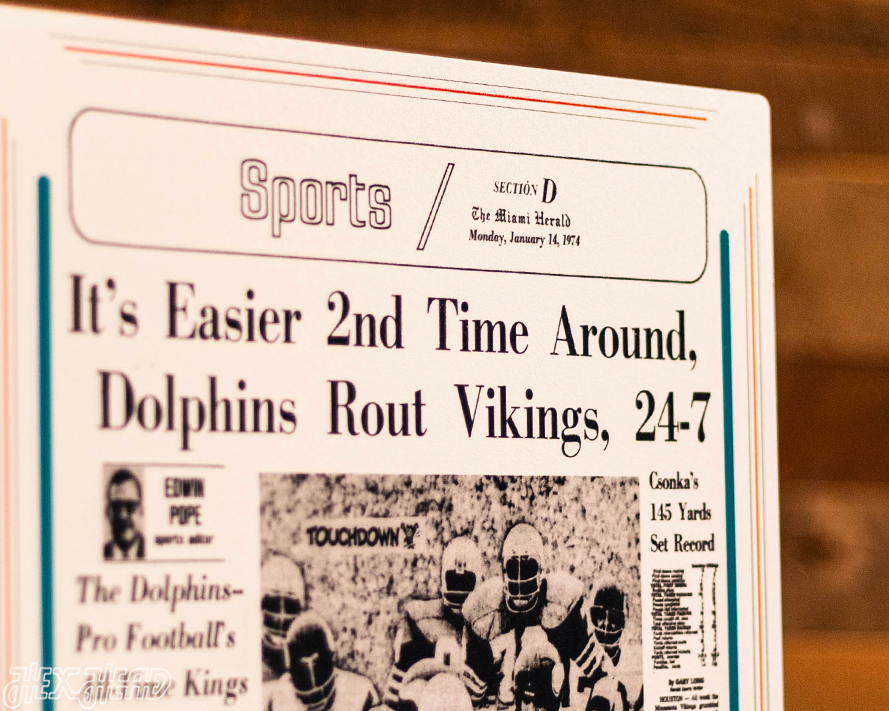 Miami Herald Dolphins 1974 SUPER BOWL Front Page - JAN 14, 1974