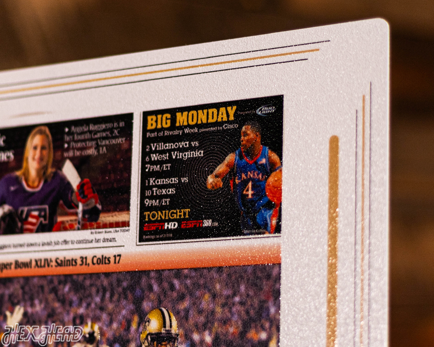 USA Today New Orleans Saints 2010 Super Bowl Front Page - FEB 8, 2010