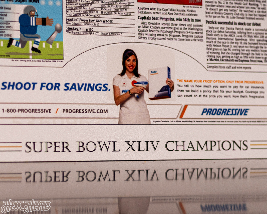 USA Today New Orleans Saints 2010 Super Bowl Front Page - FEB 8, 2010