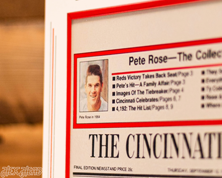 The Cincinnati Enquirer Pete Rose Hit Record Front Page - SEP 12, 1985