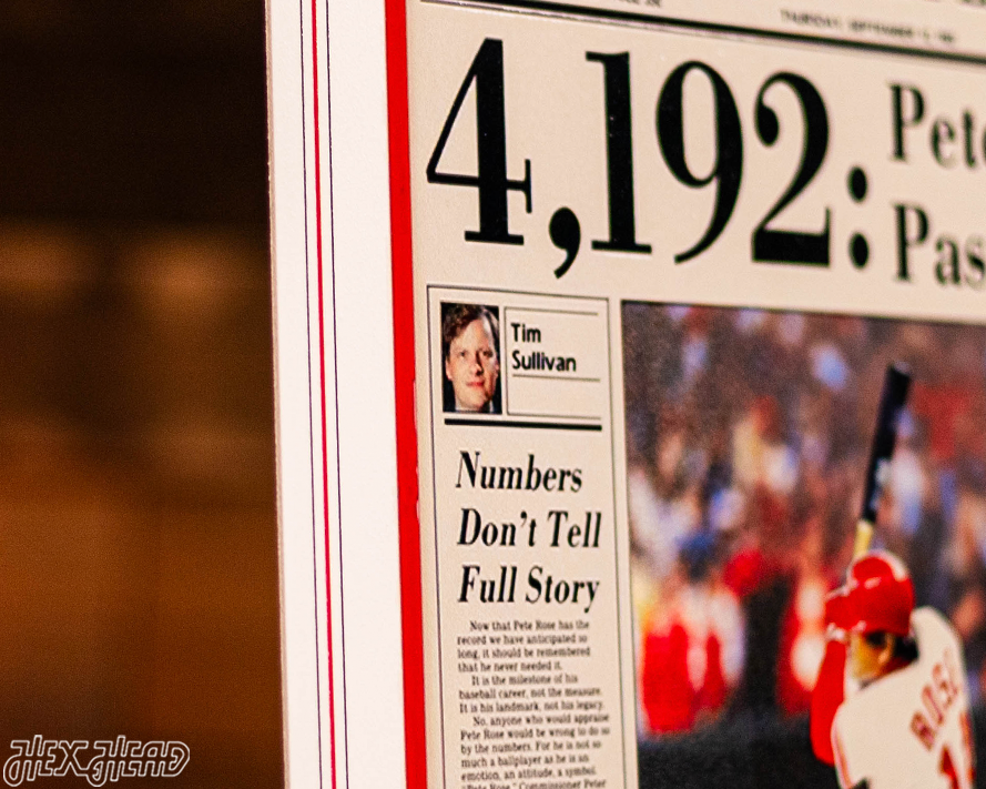 The Cincinnati Enquirer Pete Rose Hit Record Front Page - SEP 12, 1985