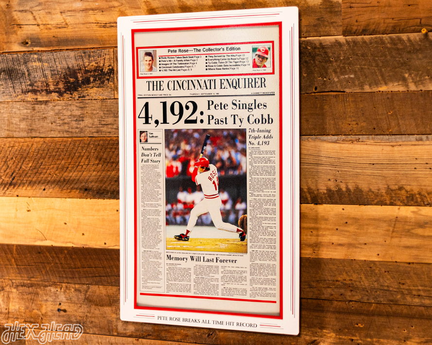 The Cincinnati Enquirer Pete Rose Hit Record Front Page - SEP 12, 1985
