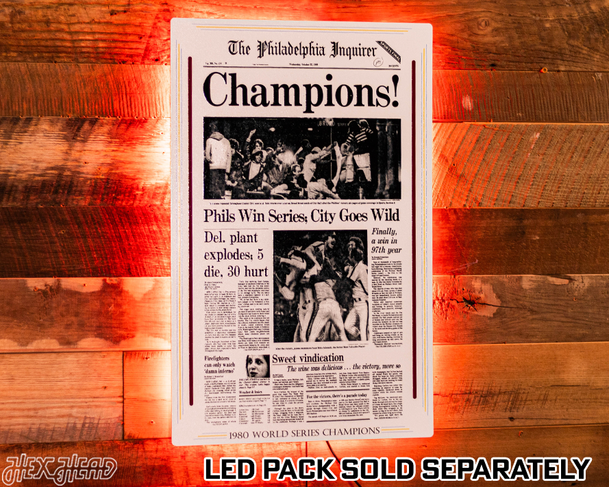 Philadelphia Inquirer Phillies 1980 WORLD SERIES Front Page - OCT 22, 1980