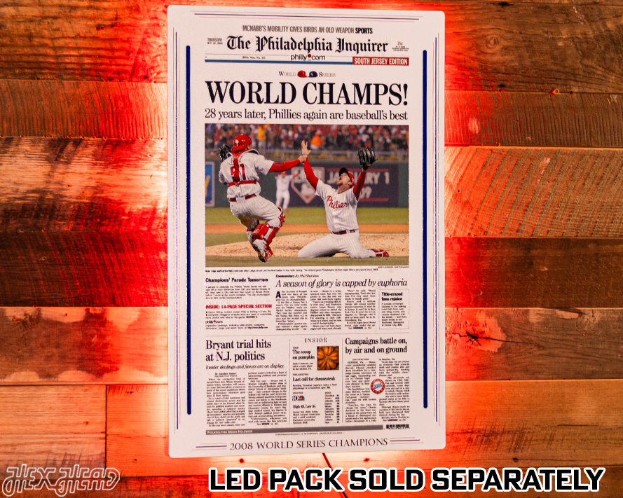 Philadelphia Inquirer Phillies 2008 WORLD SERIES Front Page - OCT 30, 2008