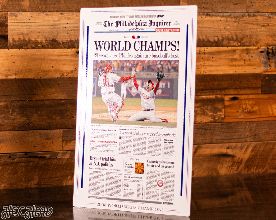 Philadelphia Inquirer Phillies 2008 WORLD SERIES Front Page - OCT 30, 2008