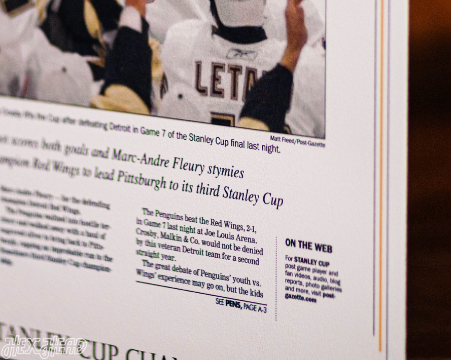 Pittsburgh Post-Gazette Penguins 2009 STANLEY CUP Front Page - JUNE 13, 2009