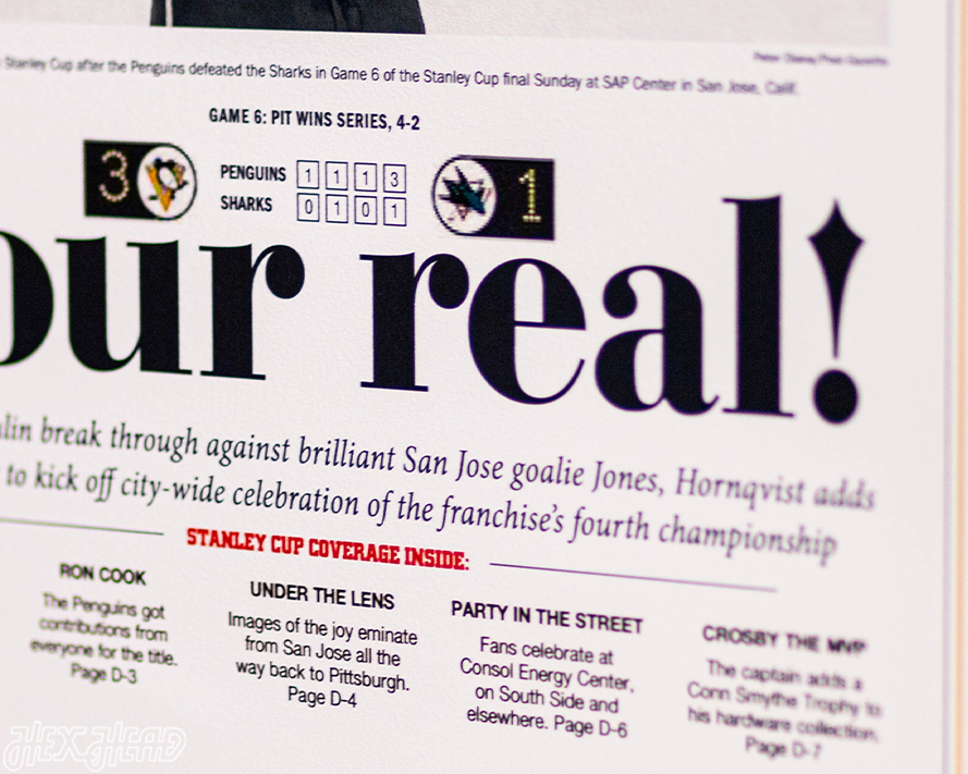 Pittsburgh Post-Gazette Penguins 2016 STANLEY CUP Front Page - JUNE 13, 2016