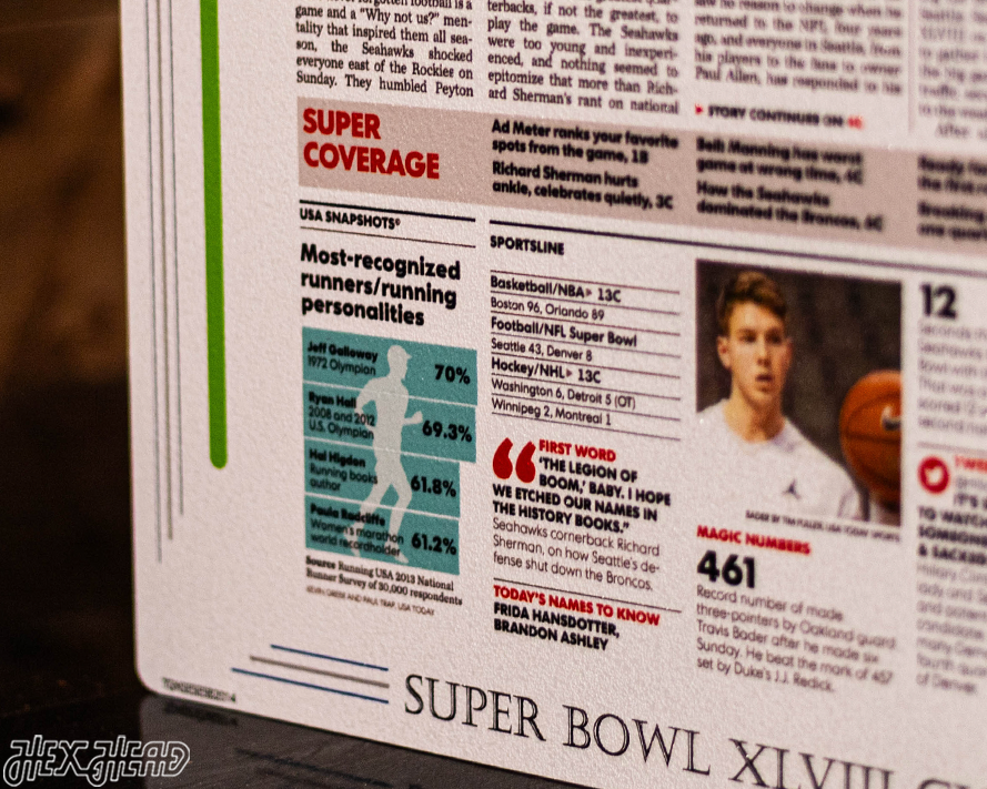 USA Today Seattle Seahawks 2014 Super Bowl Front Page - FEB 3, 2014