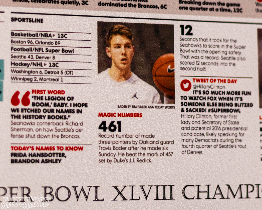 USA Today Seattle Seahawks 2014 Super Bowl Front Page - FEB 3, 2014