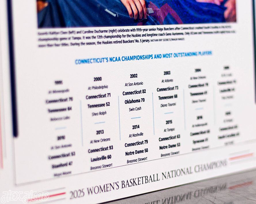 USA Today UCONN Huskies 2025 National Basketball Champions Front Page - April 7, 2025