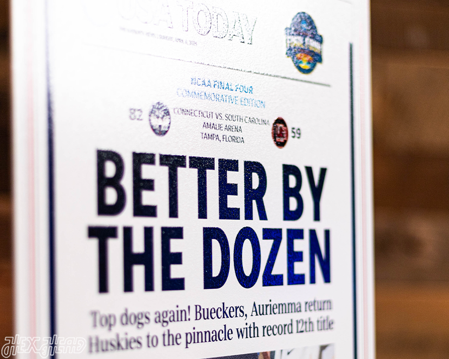 USA Today UCONN Huskies 2025 National Basketball Champions Front Page - April 7, 2025