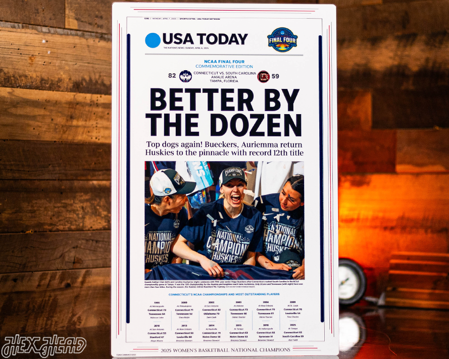 USA Today UCONN Huskies 2025 National Basketball Champions Front Page - April 7, 2025