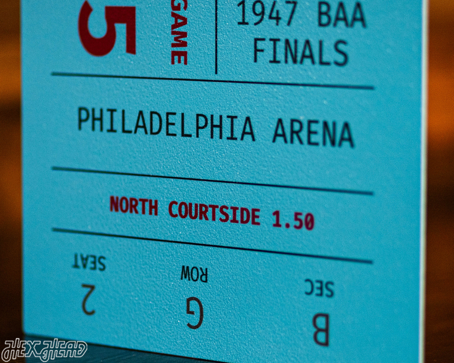 Philadelphia Warriors 1947 NBA Finals Ticket Stub Single Layer Metal Wall Art