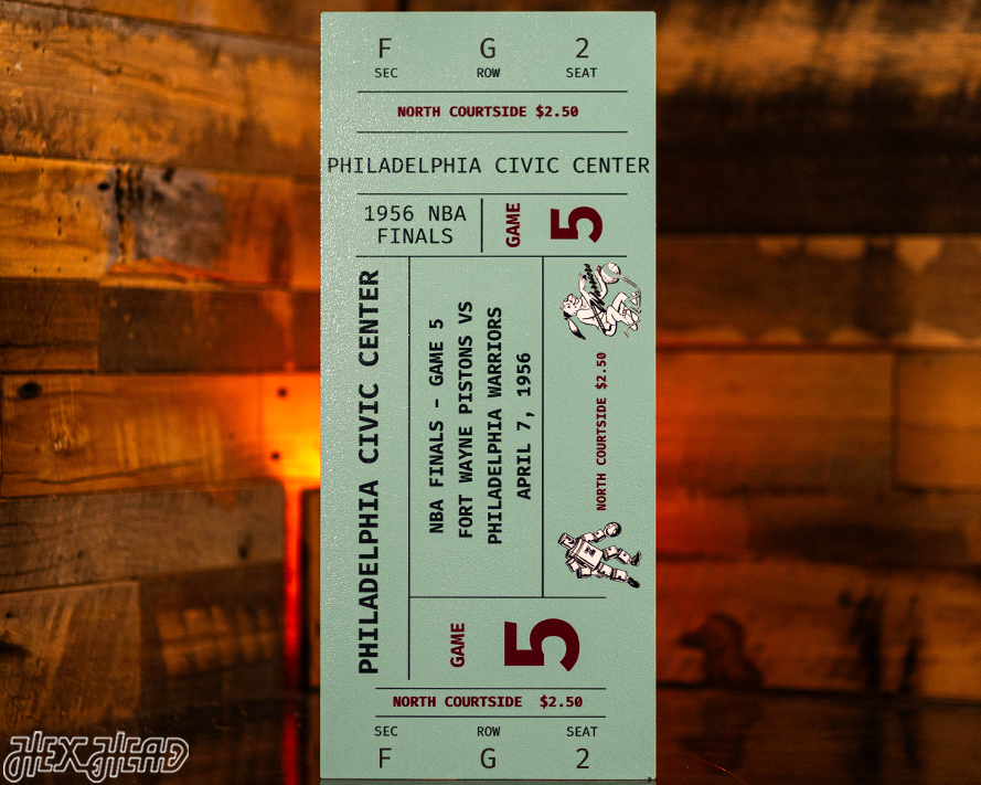 Philadelphia Warriors 1956 NBA Finals Ticket Stub Single Layer Metal Wall Art