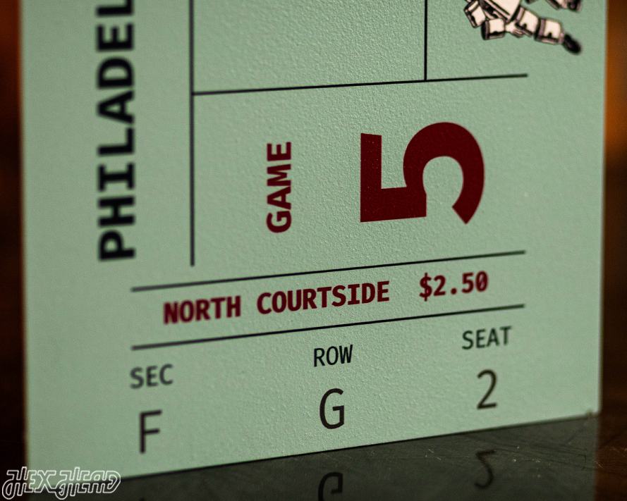 Philadelphia Warriors 1956 NBA Finals Ticket Stub Single Layer Metal Wall Art