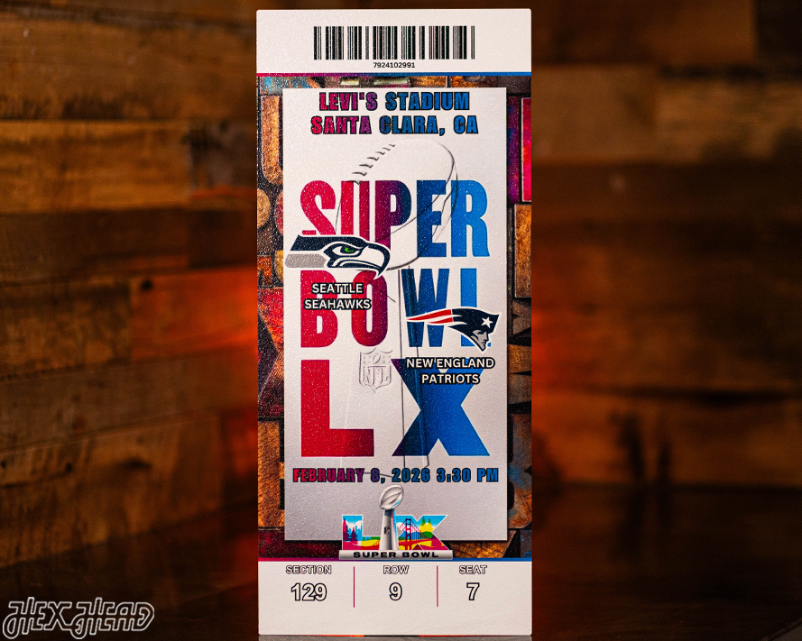 Super Bowl LX Ticket Stub Single Layer Metal Wall Art