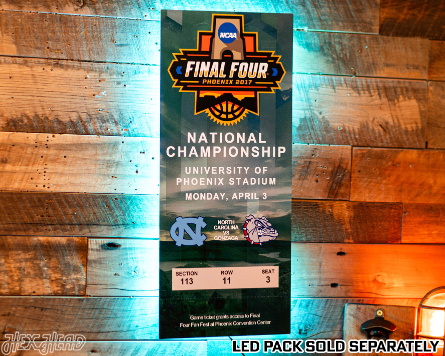 North Carolina Tar Heels 2017 National Basketball Championship Ticket Stub Single Layer Metal Wall Art