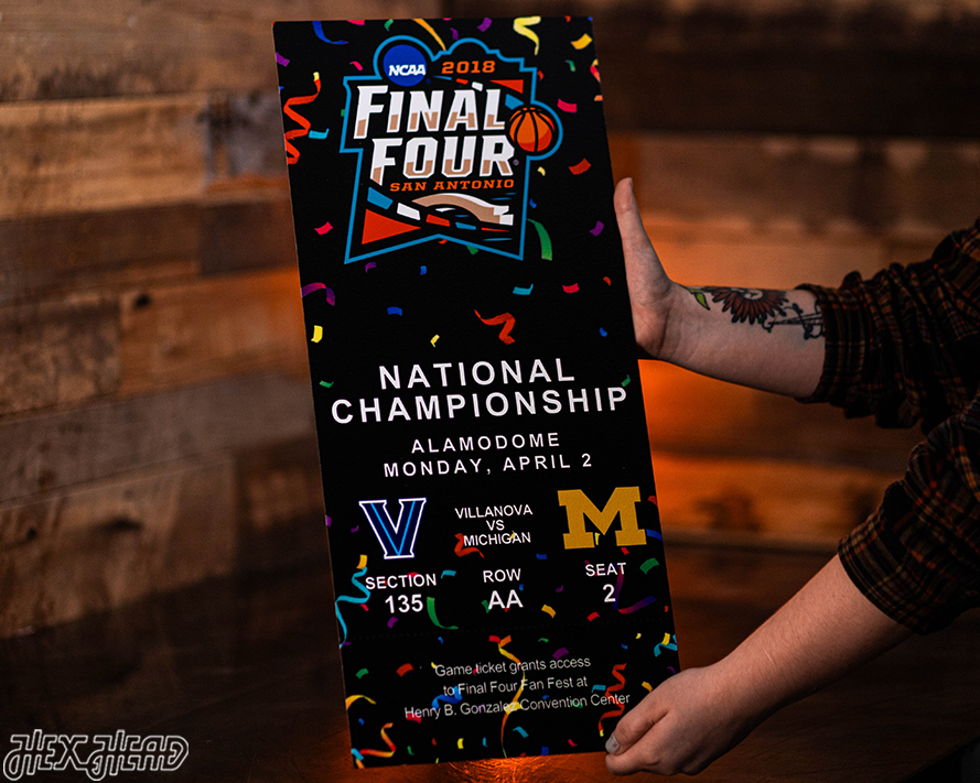 Villanova Wildcats 2018 National Basketball Championship Ticket Stub Single Layer Metal Wall Art