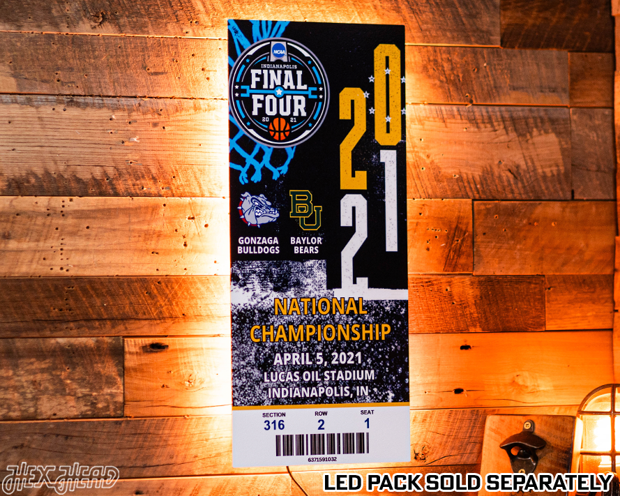 Baylor Bears 2021 National Basketball Championship Ticket Stub Single Layer Metal Wall Art