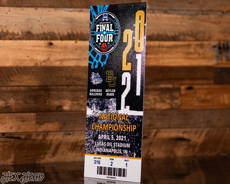 Baylor Bears 2021 National Basketball Championship Ticket Stub Single Layer Metal Wall Art