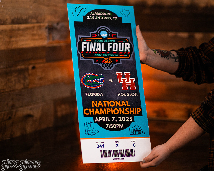 Florida Gators 2025 National Basketball Championship Ticket Stub Single Layer Metal Wall Art