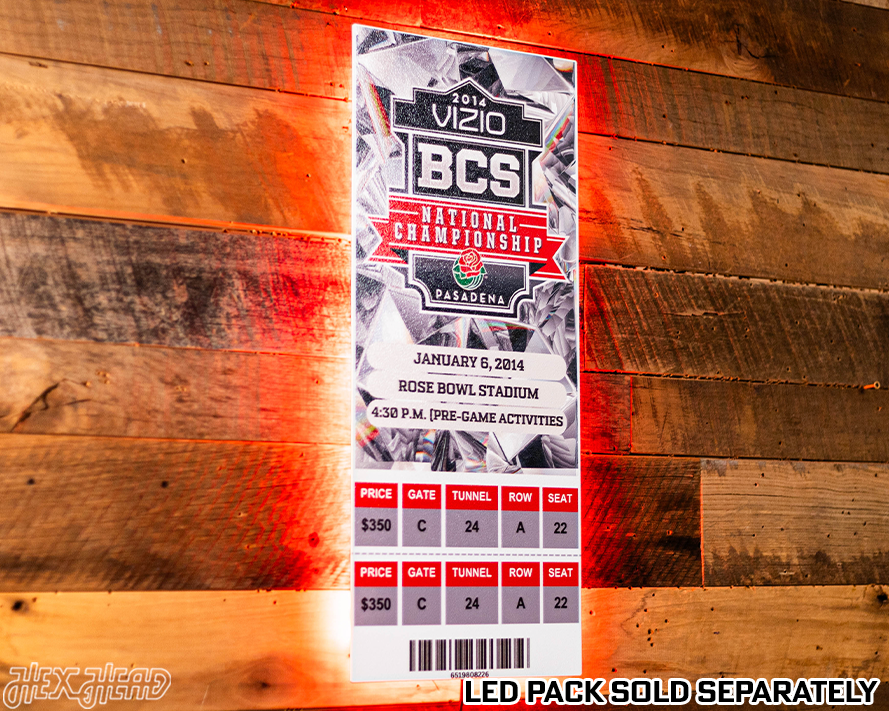 Florida State Seminole 2014 National Championship Ticket Stub Single Layer Metal Wall Art