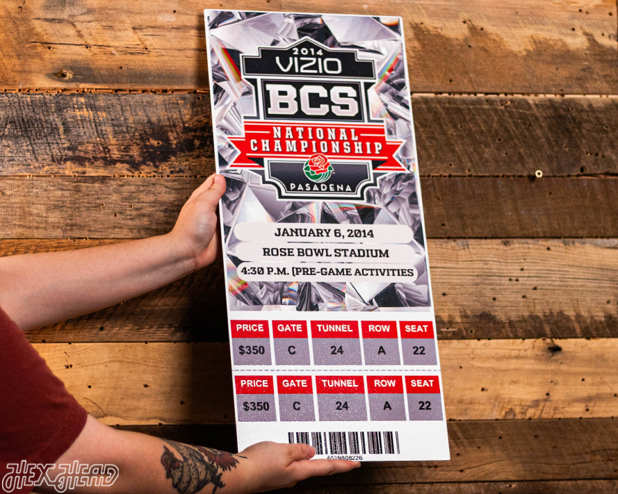 Florida State Seminole 2014 National Championship Ticket Stub Single Layer Metal Wall Art