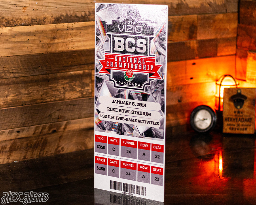 Florida State Seminole 2014 National Championship Ticket Stub Single Layer Metal Wall Art