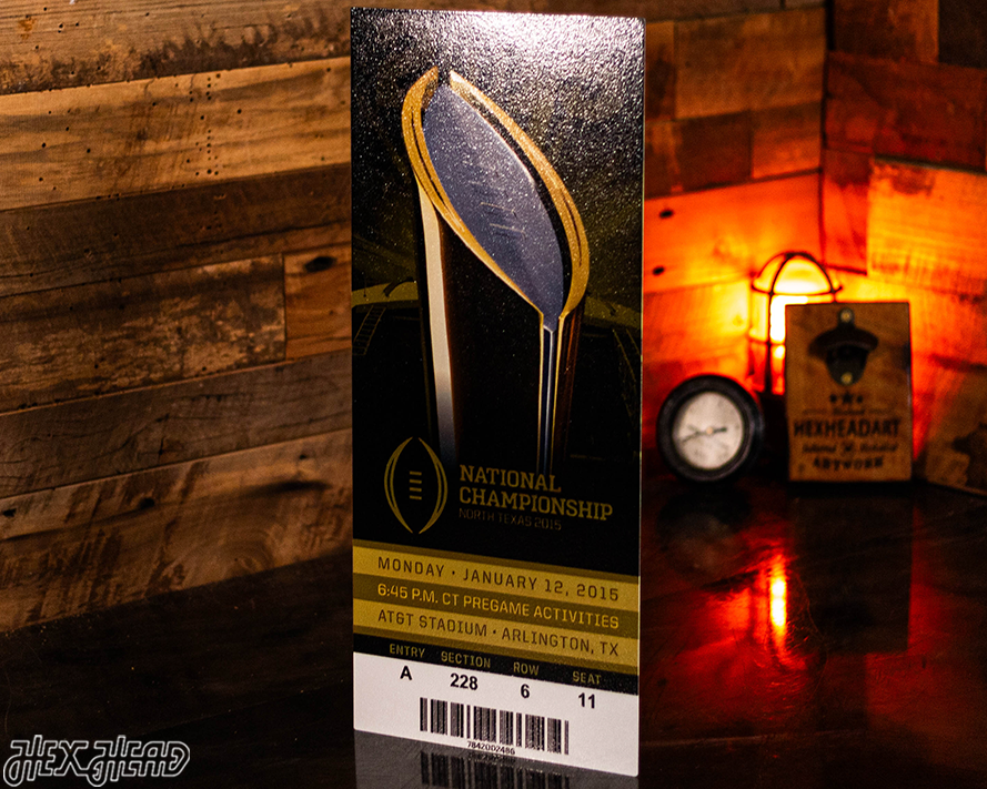 Ohio State 2015 National Championship Ticket Stub Single Layer Metal Wall Art