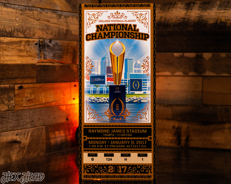 Clemson Tigers 2017 National Championship Ticket Stub Single Layer Metal Wall Art