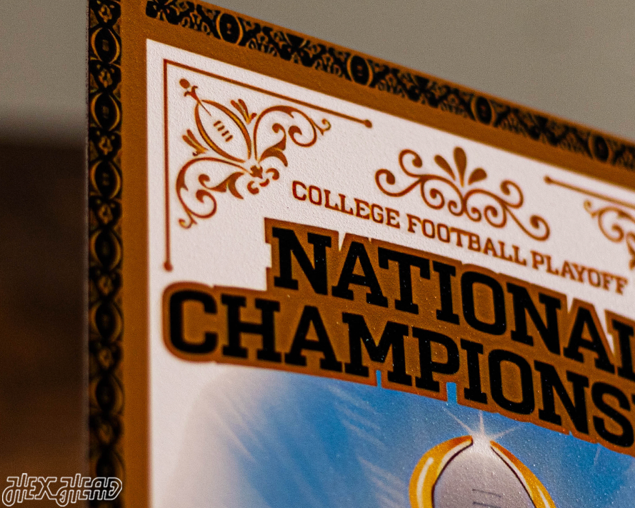 Clemson Tigers 2017 National Championship Ticket Stub Single Layer Metal Wall Art