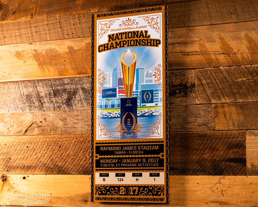Clemson Tigers 2017 National Championship Ticket Stub Single Layer Metal Wall Art