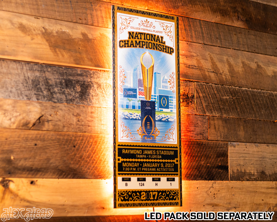 Clemson Tigers 2017 National Championship Ticket Stub Single Layer Metal Wall Art