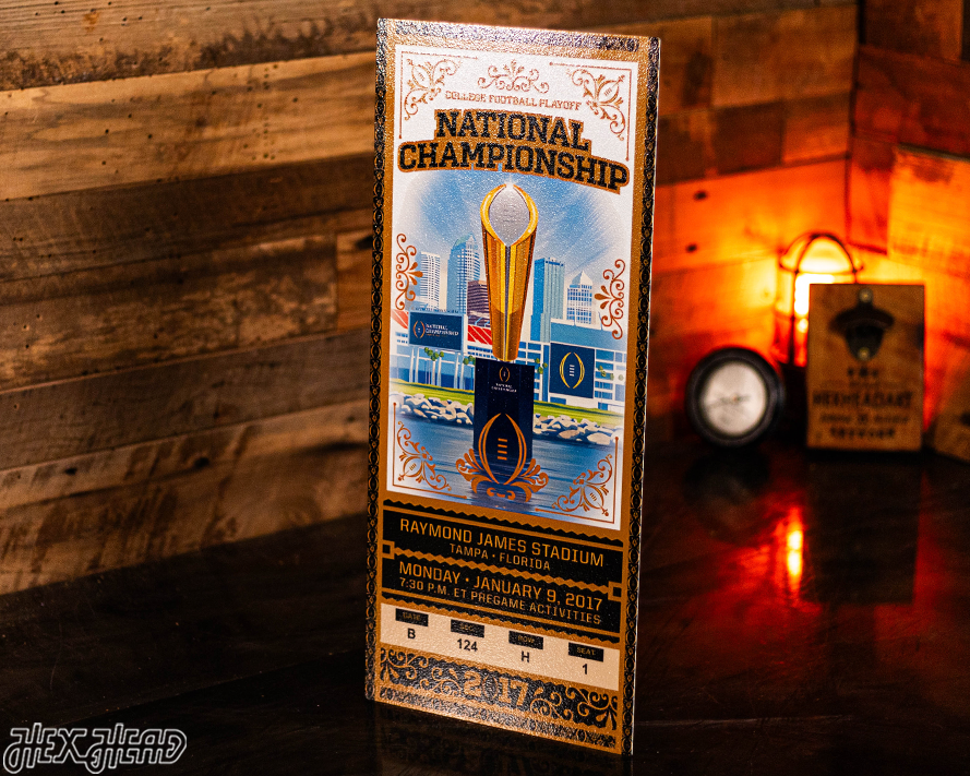 Clemson Tigers 2017 National Championship Ticket Stub Single Layer Metal Wall Art