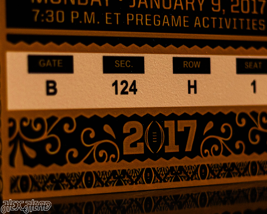 Clemson Tigers 2017 National Championship Ticket Stub Single Layer Metal Wall Art