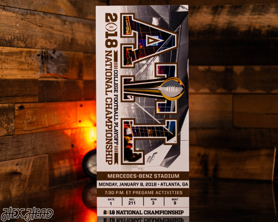 Alabama Crimson Tide 2018 National Championship Ticket Stub Single Layer Metal Wall Art