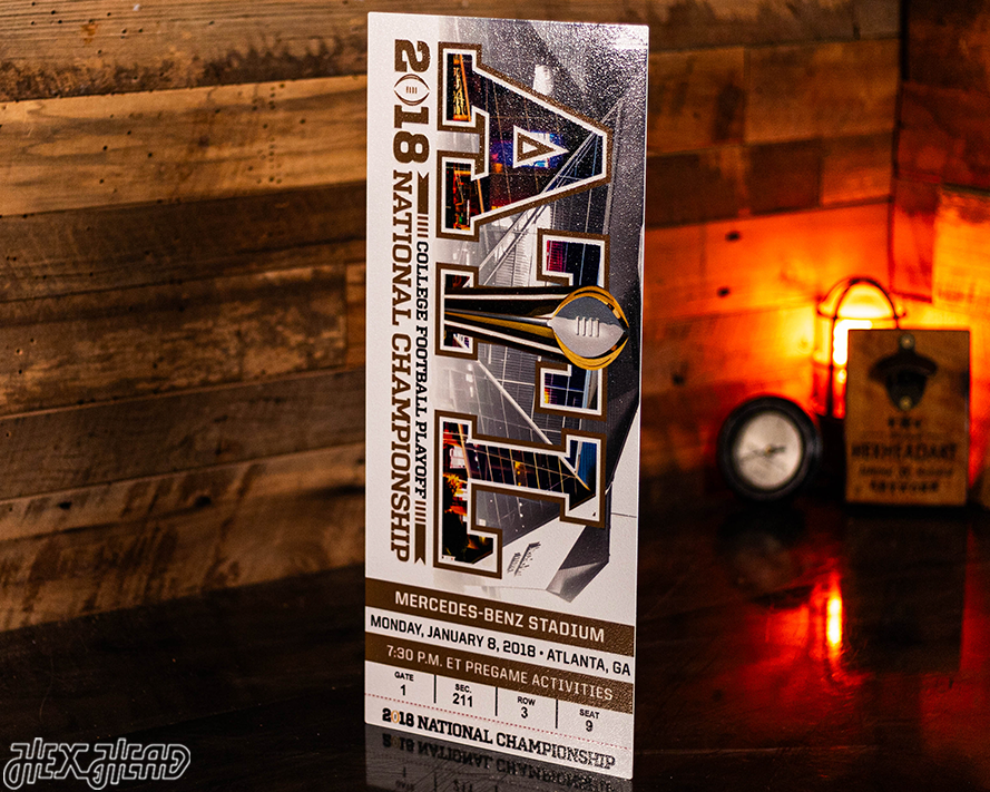 Alabama Crimson Tide 2018 National Championship Ticket Stub Single Layer Metal Wall Art